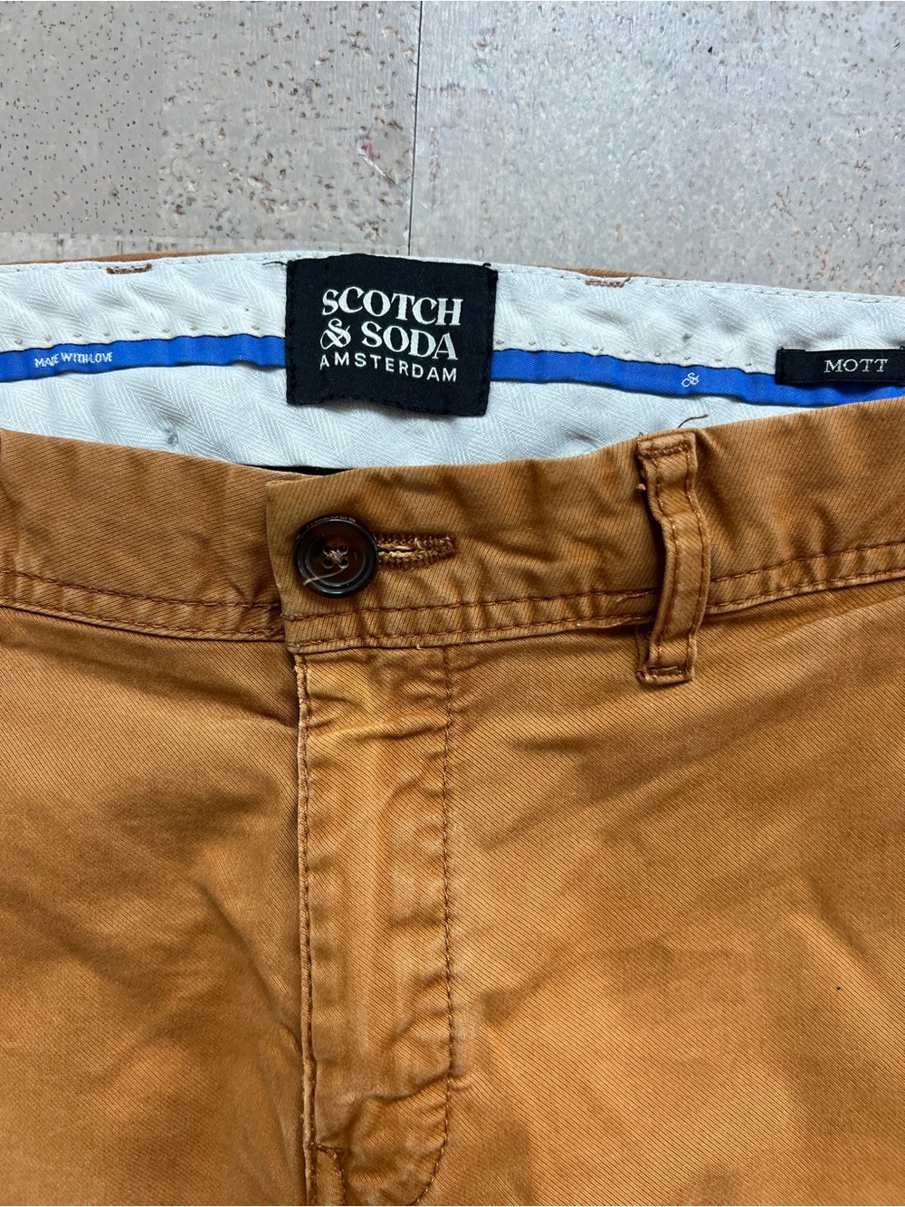 Scotch & Soda Mott Slim Chino Pants Men’s 32x31 Camel Brown Stretch Cotton - Picture 2 of 11